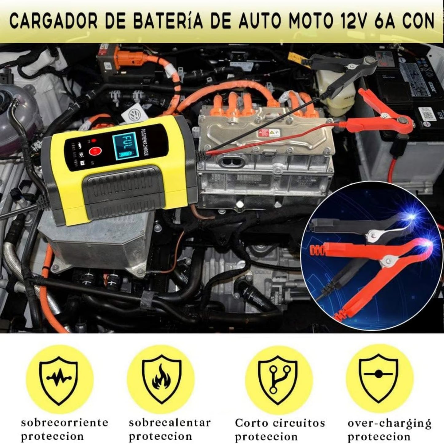 Cargador De Bateria De Coche 6a 12v