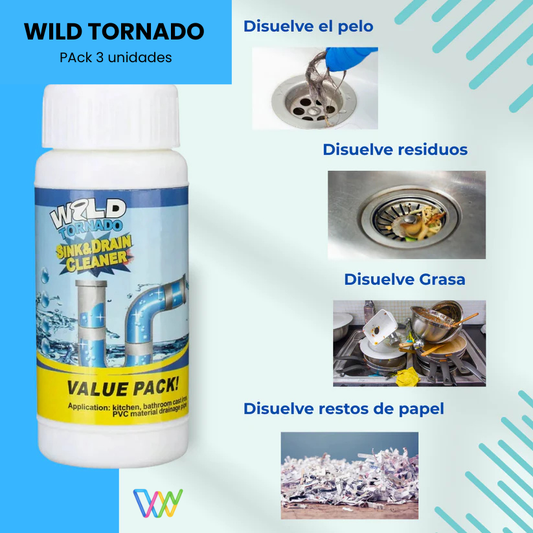 WILD TORNADO™  🌪️DESTAPA CAÑERIA PACK 3 UND.